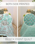 Cotton Quilts & Blankets with Medium Weight and Block Printed Soft Texture