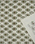 Traditional Block Printed Waffle Hand Towels in Green Gurukul Design By Fabdivine