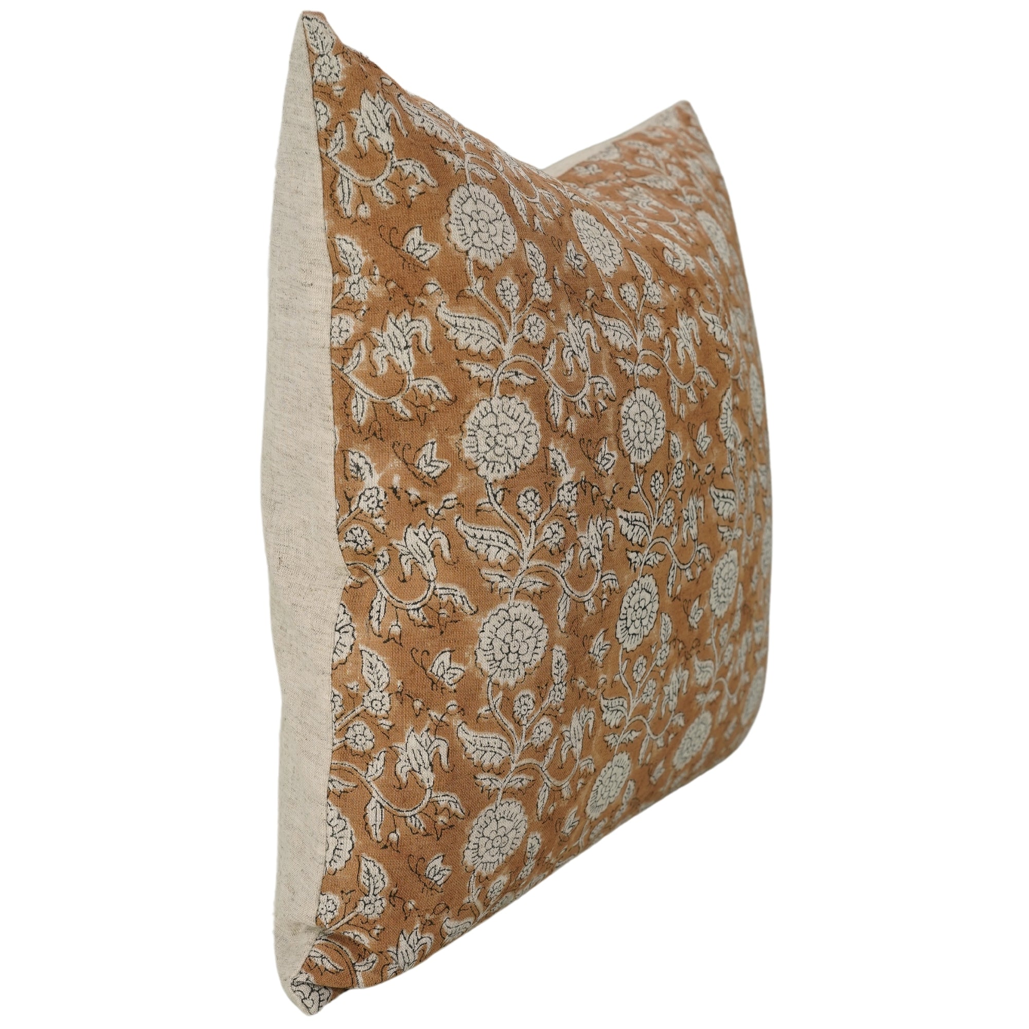 Square/Lumber block print pillow cover- Cotton Linen- SHILLONG - Fabdivine