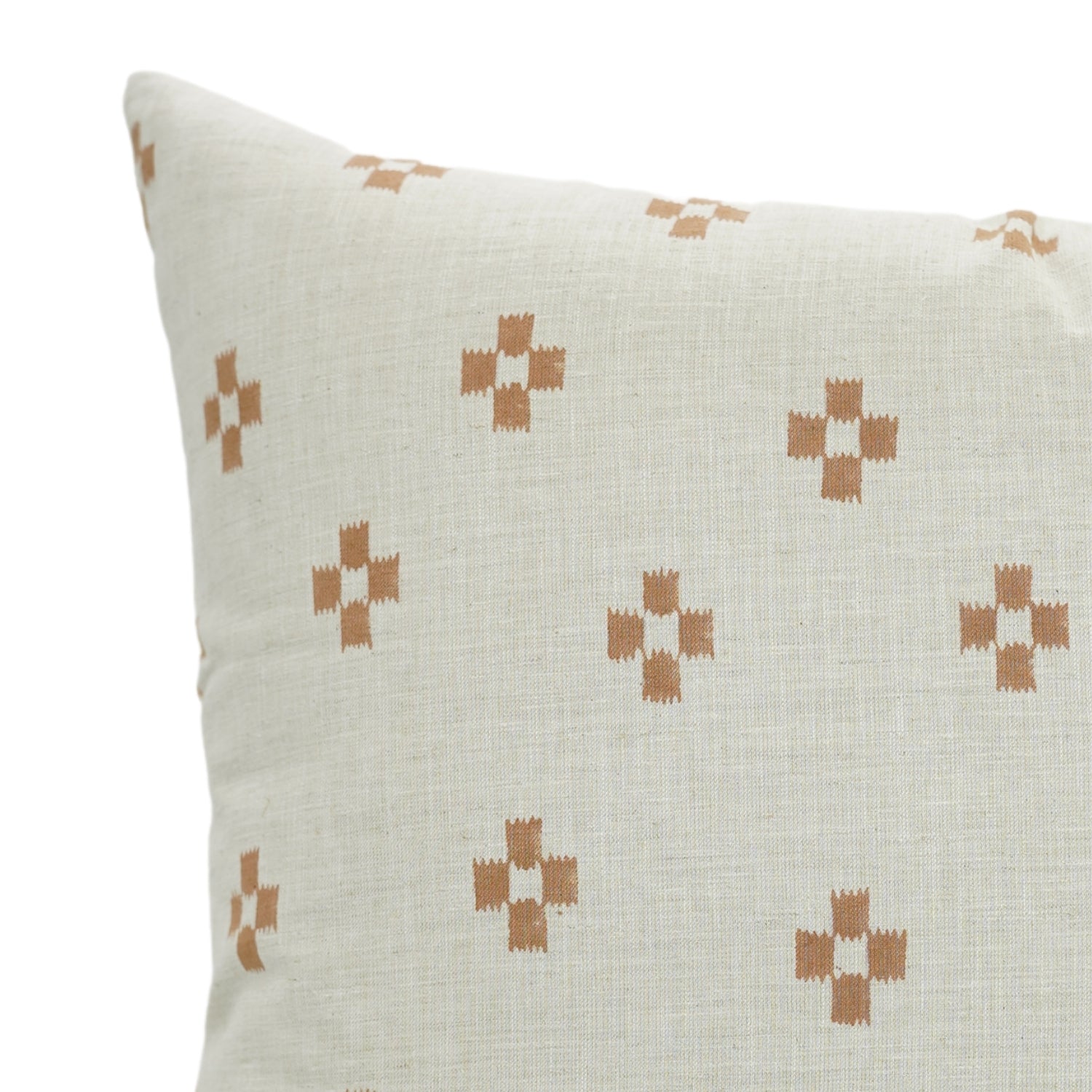 Farmhouse Floral Print Outdoor Pillow Cover in Barfi Brown- Linen Blend