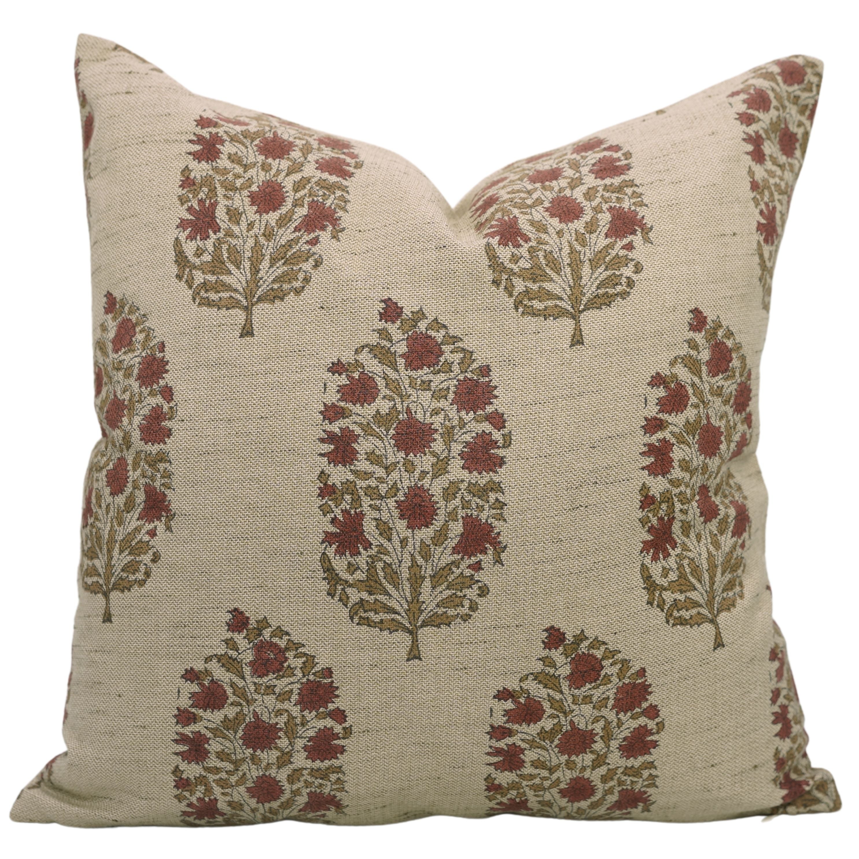 Block print Pillow cover for sofa, couch or bed- Pure Linen- VIRAT - Fabdivine