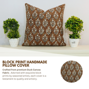 Throw Pillow Cover –Designer Collection of Hand Block Print Thick Cotton- NEELGAGAN - Fabdivine