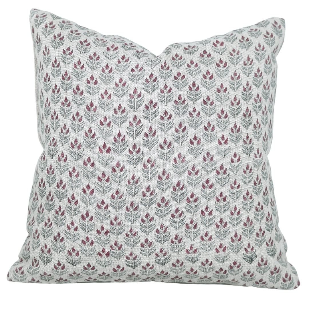 Block Print Linen Pillow Cover- Alia - FABDIVINE LLC