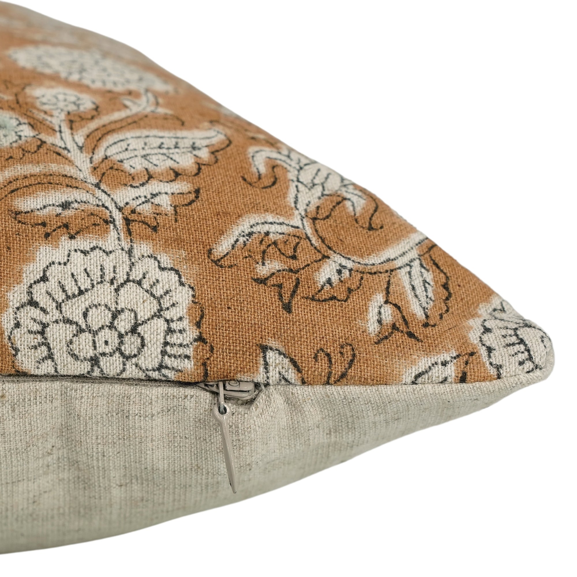 Square/Lumber block print pillow cover- Cotton Linen- SHILLONG - Fabdivine