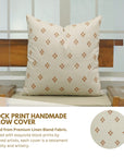 Farmhouse Floral Print Outdoor Pillow Cover in Barfi Orange - Linen Blend