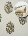 Soft Cotton Waffle Towels Gudhal Handblock Floral Elegant in Green By Fabdivine