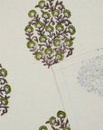 Soft Cotton Waffle Towels Gudhal Handblock Floral Elegant in Green By Fabdivine