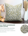 Hand Block Print Thick Linen Cushion Cover-Shehjan