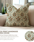 Block Print Pillow Cover For Sofa, Couch Or Bed- Pure Linen- Vishaal Pushap