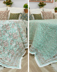 Cotton Quilts & Blankets with Medium Weight and Block Printed Soft Texture