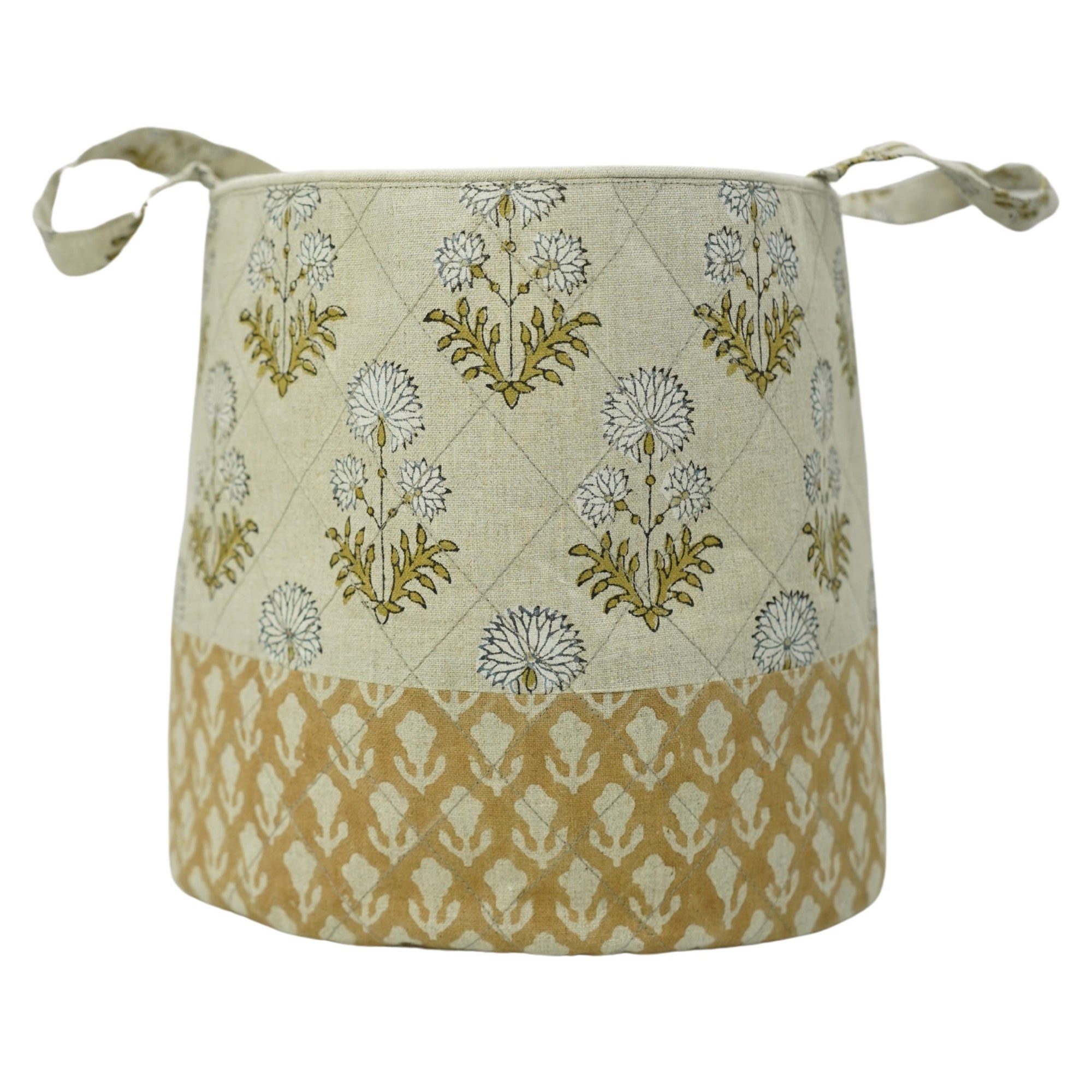 LINEN FLORAL HOME DECOR ORGANIZER LARGE &amp; SMALL FABRIC BASKETS SHOPPING &amp; UTILITY BAG - RISHI