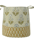 LINEN FLORAL HOME DECOR ORGANIZER LARGE & SMALL FABRIC BASKETS SHOPPING & UTILITY BAG - RISHI