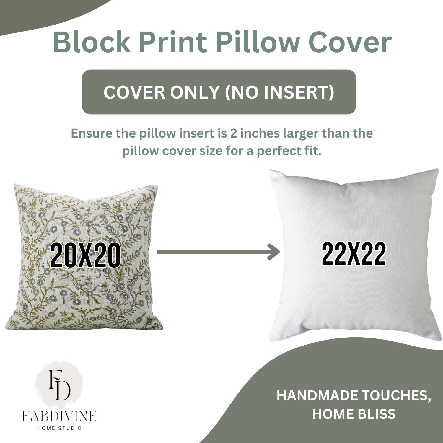 Hand Block Print Thick Linen Cushion Cover-Shehjan