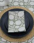 Set Of 4 Classic Indian Block Print Napkins-Rajat