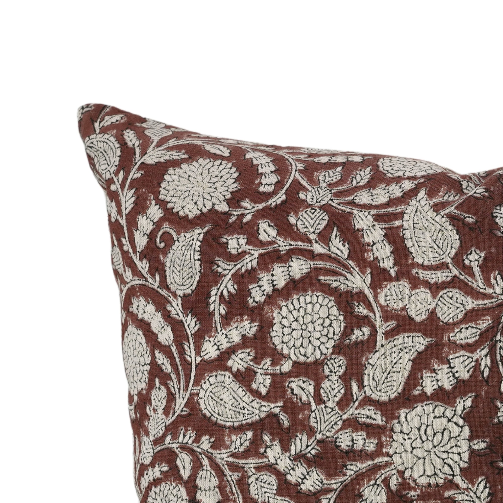 Square/Lumber block print pillow cover- Cotton Linen- GOPI - Fabdivine