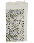 Block Printed Floral Cotton Hand Towels Elegance in White Waffle Weave - Gopi By Fabdivine