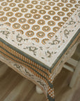 HANDMADE DECORATIVE FLORAL PRINTED COTTON DINING TABLE COVER WITH NAPKINS - BUL BUL