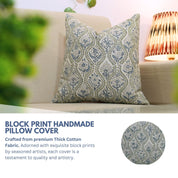 Pure Linen block print designer boho pillow/cushion cover- AMARBEL - Fabdivine