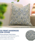 Pure Linen block print designer boho pillow/cushion cover- AMARBEL - Fabdivine