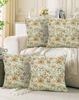 Block Print Cotton Linen Throw Pillow Cover Set Of 4- Saptrishi