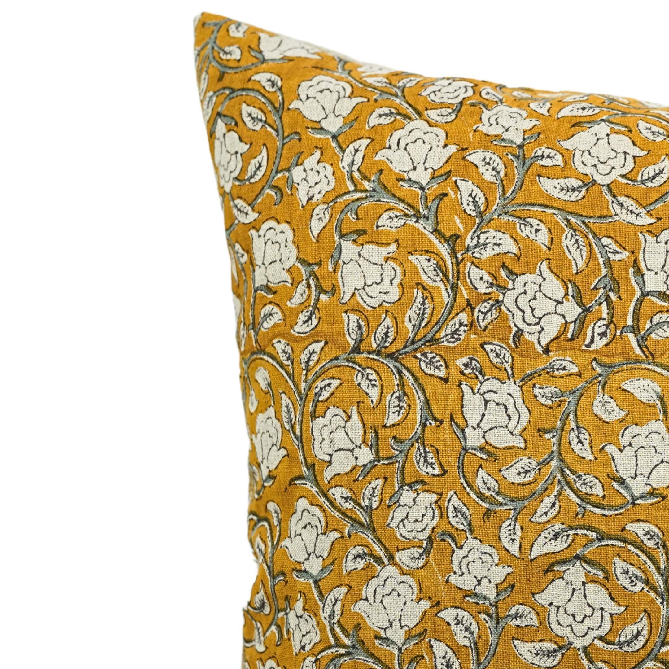 Lumber block print pillow cover- Pure Linen- AMRITVELA - Fabdivine