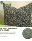 Block Print Pure Linen Pillow Cover-Himachal