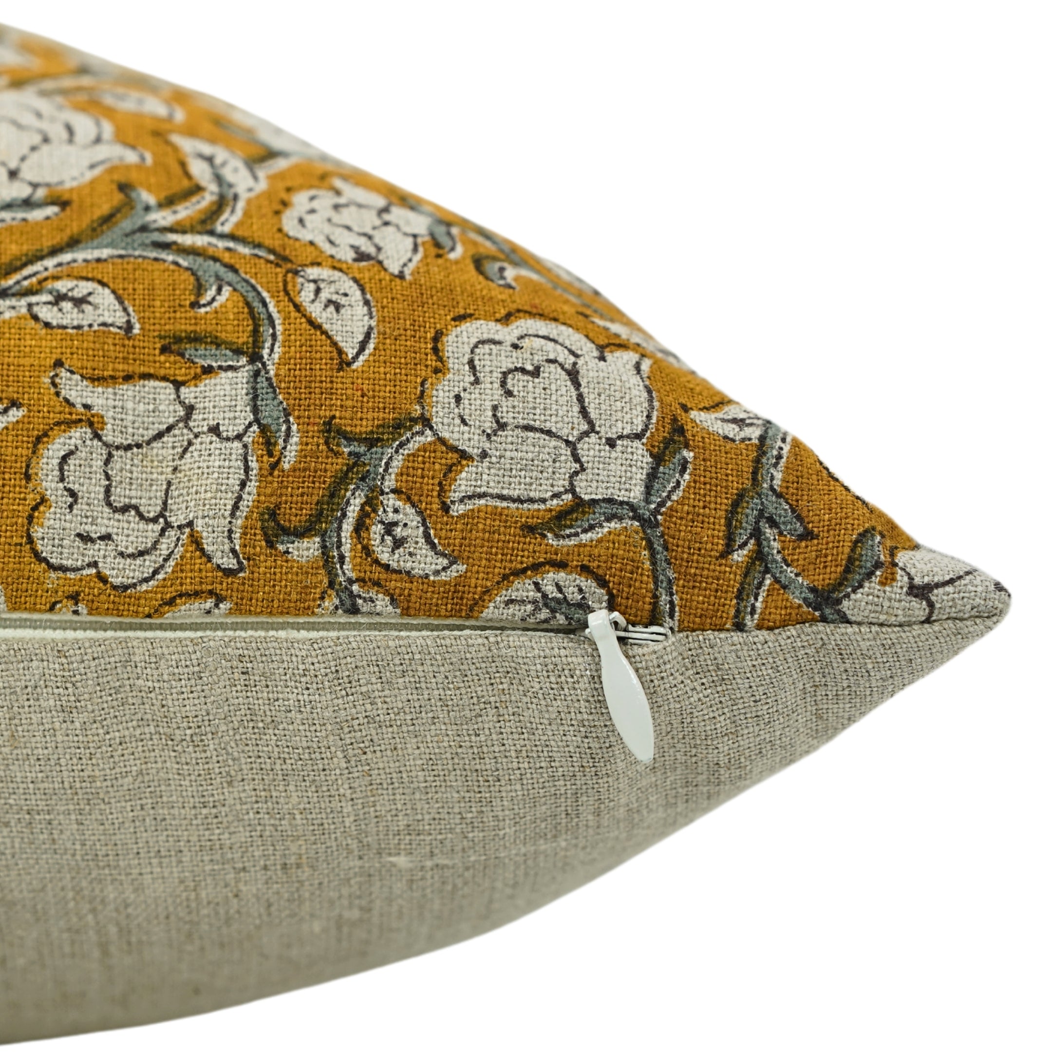 Lumber block print pillow cover- Pure Linen- AMRITVELA - Fabdivine