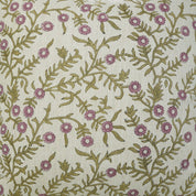 Cushion Wrap/Case Handblock Printed Linen Blend – Pink Shehjan Floral Design By Fabdivine.