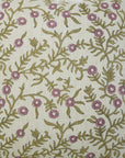 Cushion Wrap/Case Handblock Printed Linen Blend – Pink Shehjan Floral Design By Fabdivine.