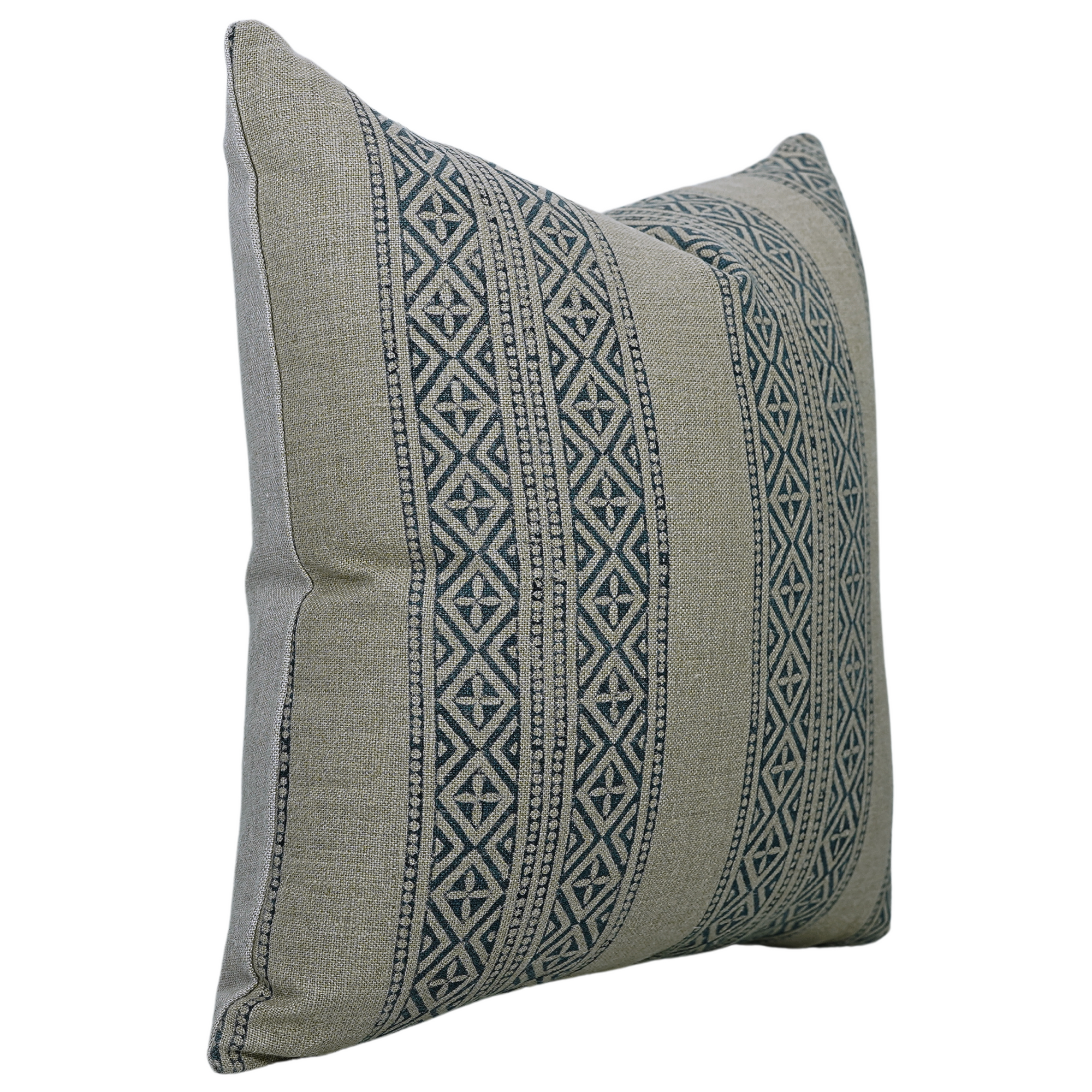 Block print Pillow cover for sofa, couch or bed- Thick Linen- KAJU KATLI - Fabdivine