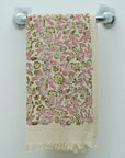 Handblock Printed Decorative Cotton Waffle Towels Floral Elegance Hand Towels - Chiranjiv By Fabdivine