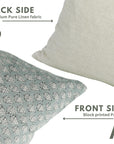 Block Print Pure Linen  Pillow Cover-Riva