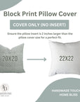 Block Print Pure Linen  Pillow Cover-Riva