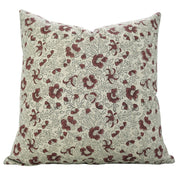 Throw Pillow Versatile – Handblock Printed Thick Linen with Sandhya Red Floral Design By Fabdivine.