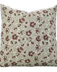 Throw Pillow Versatile – Handblock Printed Thick Linen with Sandhya Red Floral Design By Fabdivine.