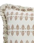 Block Print Thick Cotton White Frill Pillow Cover-Darpan