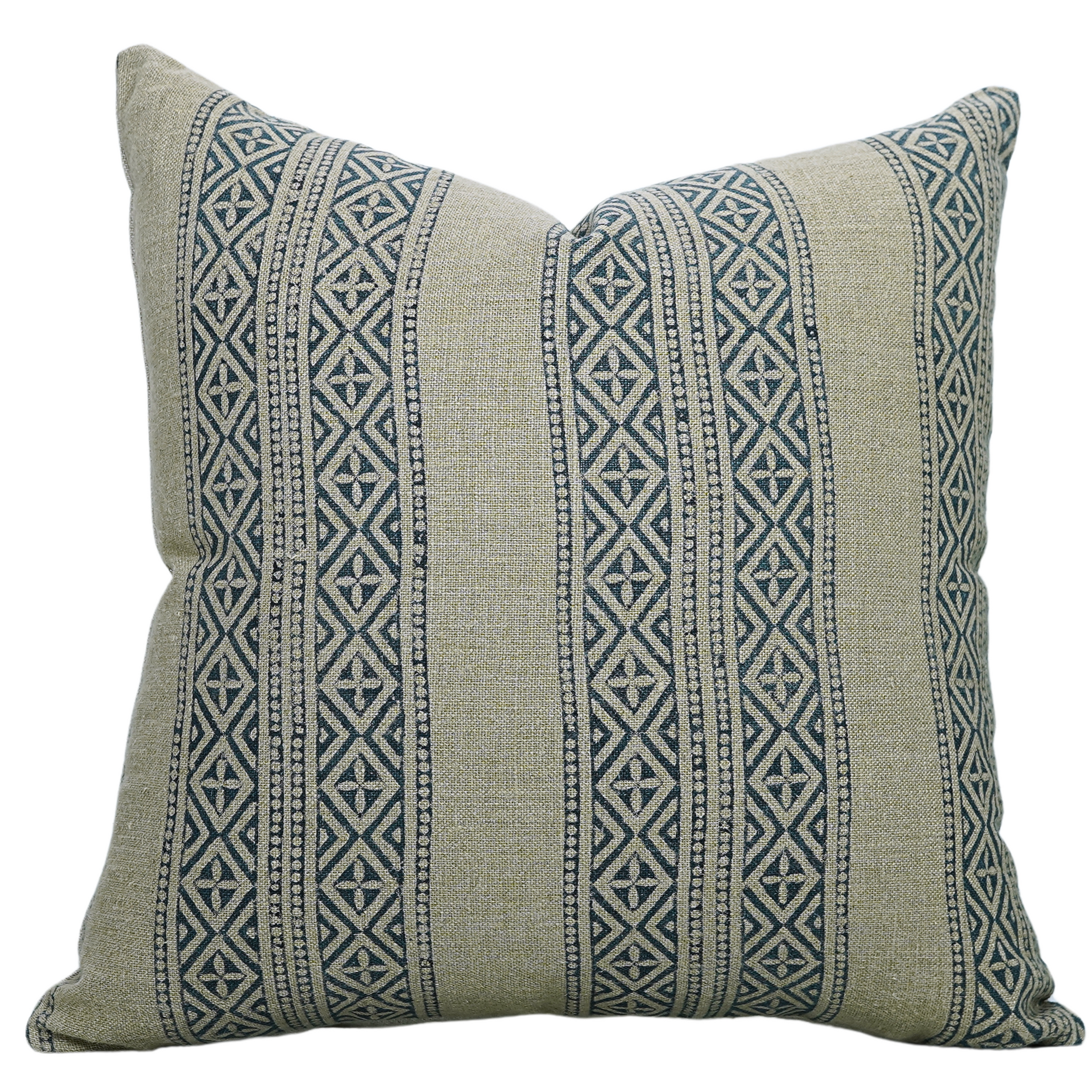 Block print Pillow cover for sofa, couch or bed- Thick Linen- KAJU KATLI - Fabdivine