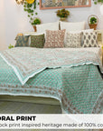 Cotton Quilts & Blankets with Medium Weight and Block Printed Soft Texture