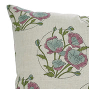 Pure Linen Hand Block Cushion Cover – Sandhya Pushp Pink Floral Design By Fabivine