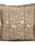 Block Print Thick Cotton White Frill Pillow Cover-Kundanvan