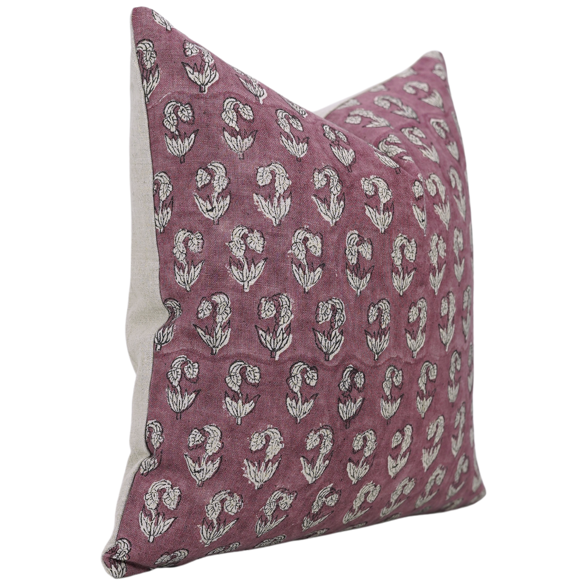 Block Printed Pillow Cover For Sofa Couch Or Bed - Pure Linen - Superstar