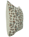 Throw Pillow Handblock Soft Thick Linen with Custom Jhilmil Brown Floral Pattern By Fabdivine.