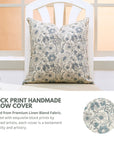 Block Print Linen Blend Pillow Cover-Jarul