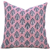 Block print Duck Canvas throw pillow cover- BETEL LEAF - Fabdivine