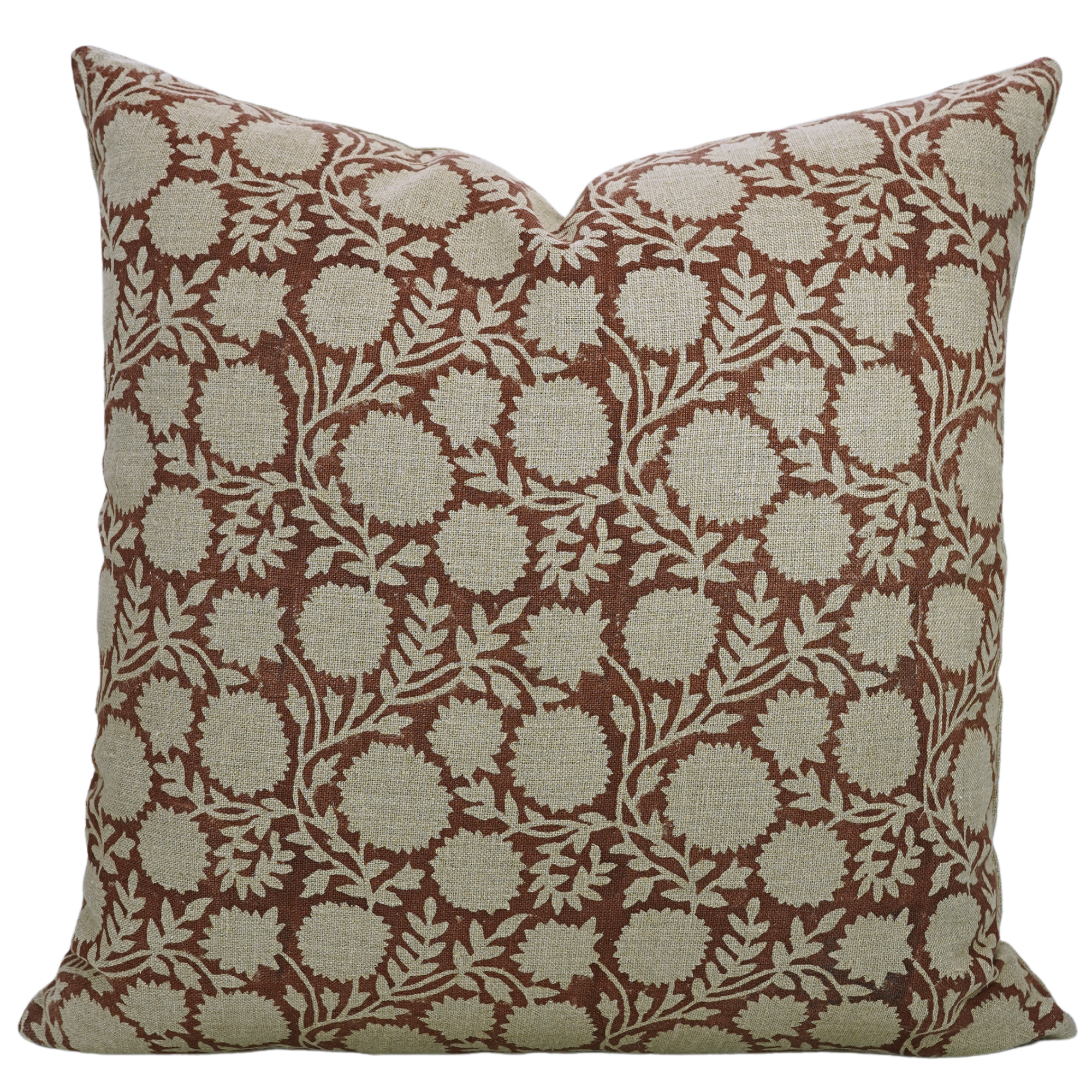 Block print Pillow cover for sofa, couch or bed- Pure Linen- RAJAT - Fabdivine