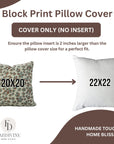 Throw Pillow Handblock Soft Thick Linen with Custom Jhilmil Brown Floral Pattern By Fabdivine.