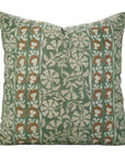 Linen Blend Hand Block Floral Printed Pillow Cover – Rajat Border By Fabdivine