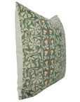 Linen Blend Hand Block Floral Printed Pillow Cover – Rajat Border By Fabdivine