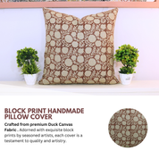 Block Print Linen Pillow Cover- RAJAT - FABDIVINE LLC