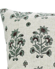 Floral HandBlock Printed Viscous Linen Pillow Cover For Sofa - Sadabahar